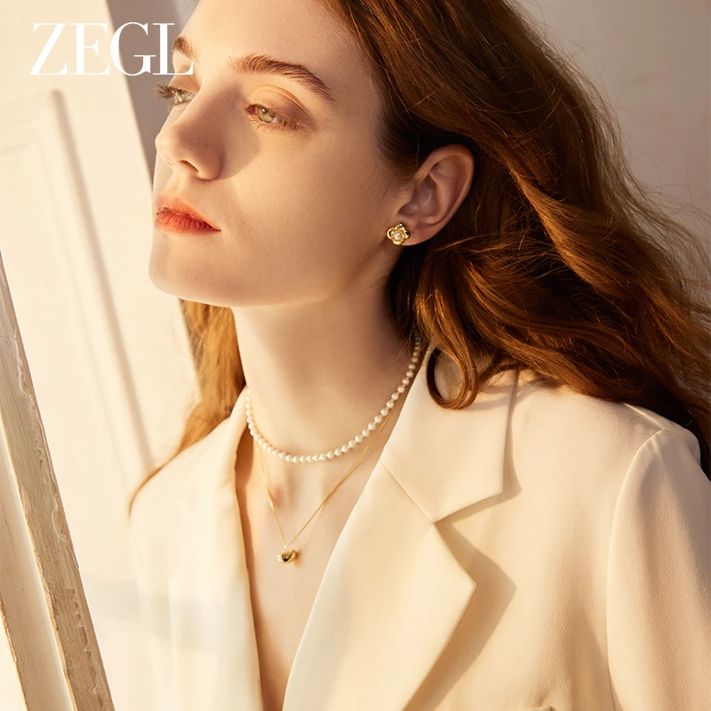 ZEGL 铜合金项链 金色小豆豆潮流爆款项链女轻奢小众法式复古配饰