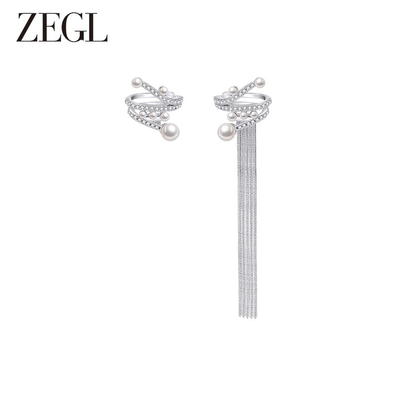 ZEGL 铜合金耳饰 设计师款漫时光耳骨夹新款百搭时尚气质小众耳饰