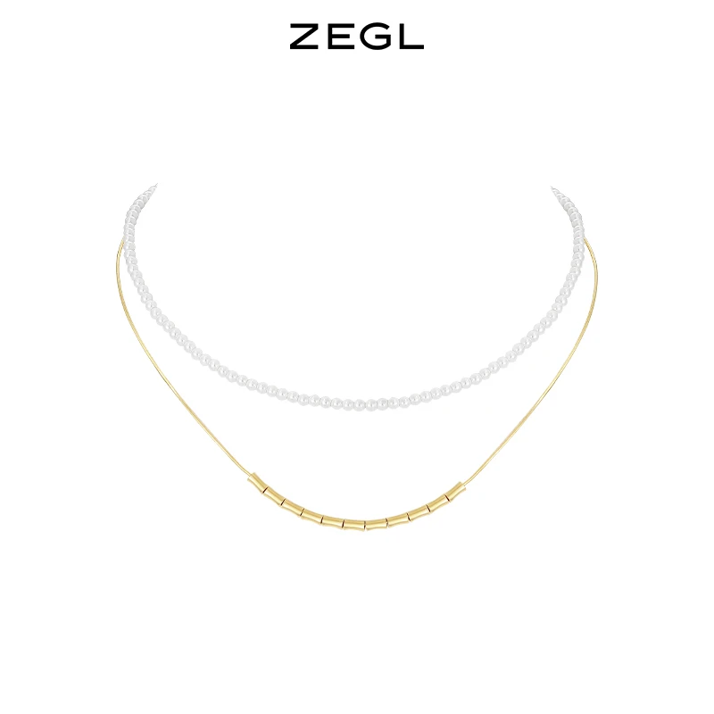 ZEGL 铜合金项链 蛇骨叠搭链小众简约叠戴素款百搭轻奢气质首饰