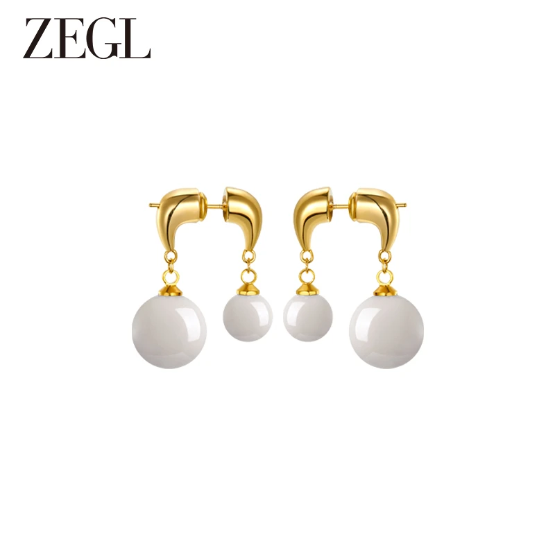 ZEGL 铜合金耳饰 金色一款两戴施家耳环新款精致时尚轻奢小众耳饰