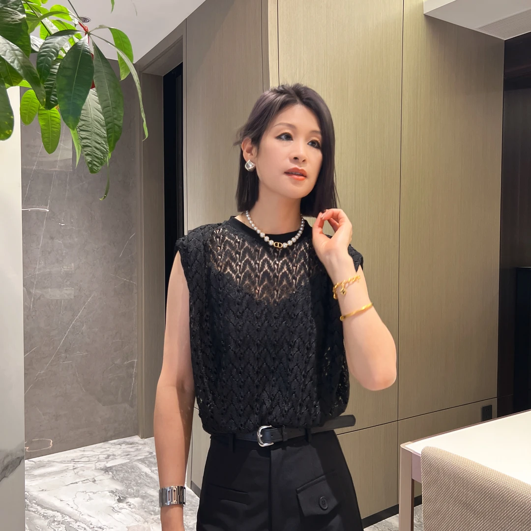 女人阁（微透网衫3360）24年新款时尚休闲气质百搭T恤衫