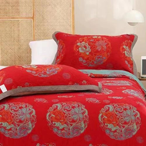 XDONGY(冬云家纺) 55*80加厚红色婚庆锦衣玉帛枕巾一对