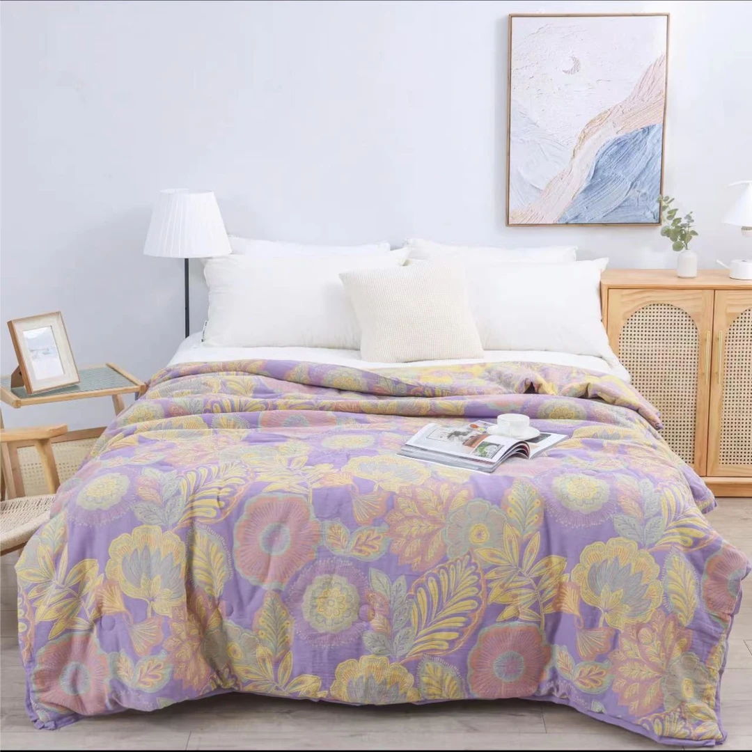 XDONGY(冬云家纺) 200*230 乳酸奶抗菌暗香紫色织花可水洗夏被