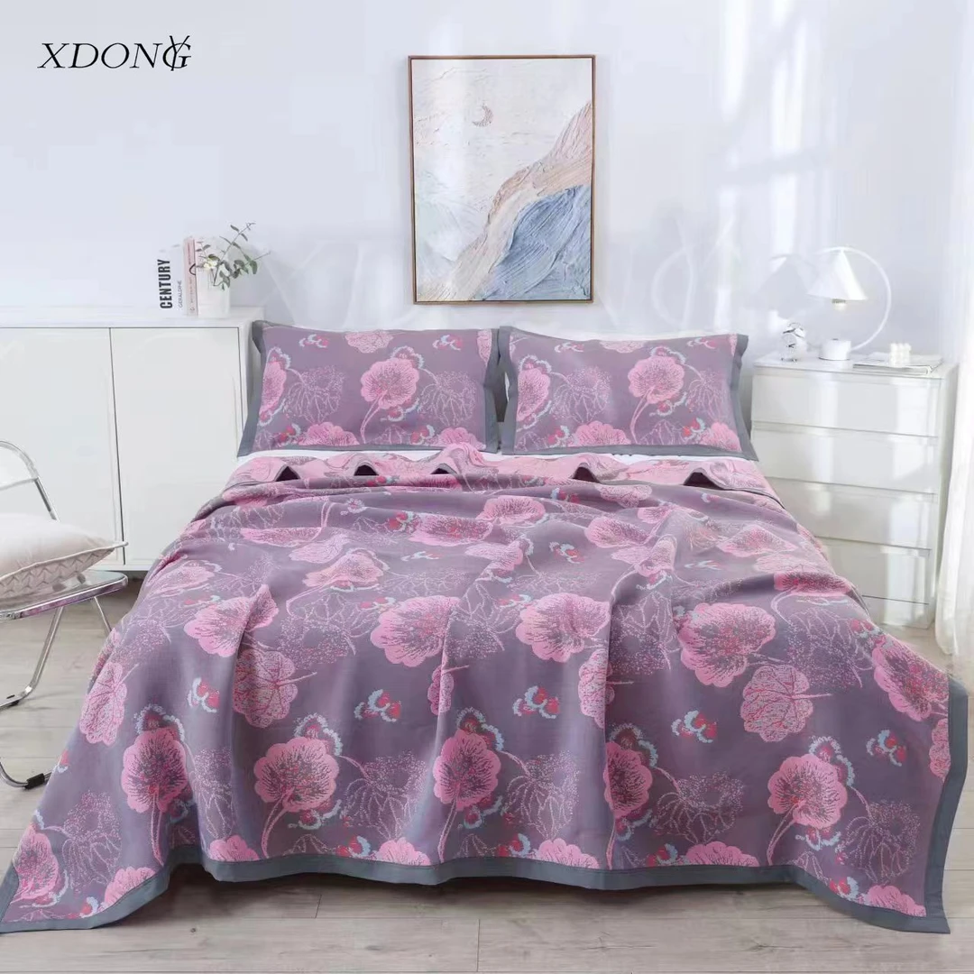 XDONGY（冬云家纺）230*250 莱赛尔软凉席 枫林晚粉色赠同款枕巾