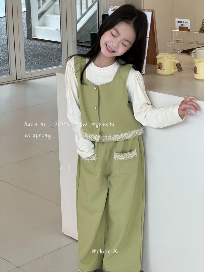 爆款 新品 套装 洋气 韩版设计感女童休闲显瘦