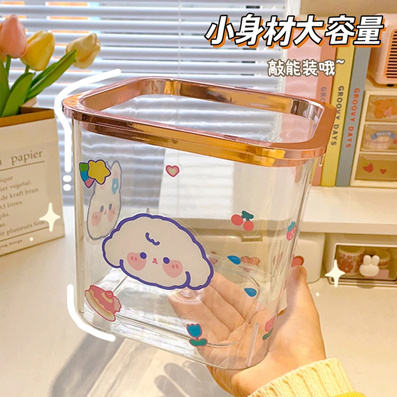 透明垃圾桶桌面可爱ins风家用学生宿舍客厅卧室办公室桌上小纸篓