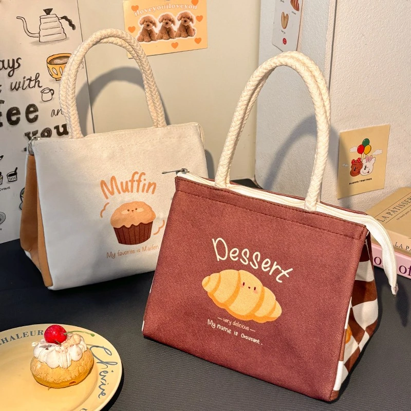 可爱保温饭盒袋便当手提包小学生专用大容量上班族带饭包便携饭袋