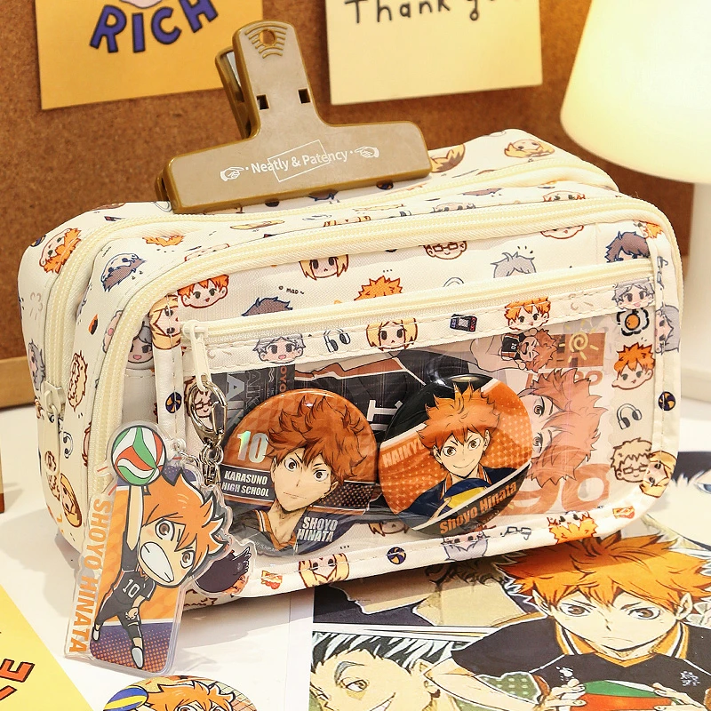 排球少年笔袋送正版官谷学生收纳文具袋大容量初中生男生女孩痛包