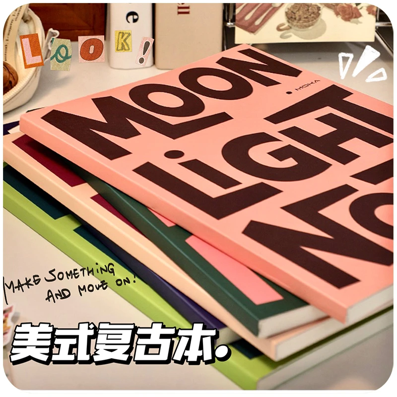 美式复古笔记本高颜值a5b5作业单词本高中生学习用品可拆卸活页本