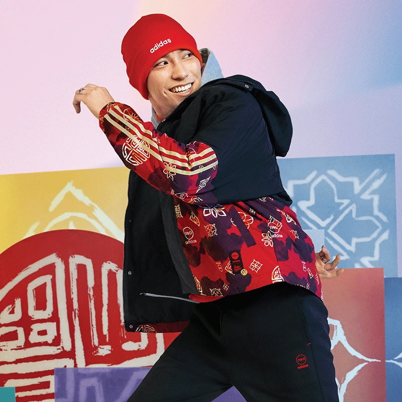 【奥莱青橙】Adidas阿迪达斯秋季新款运动防风夹克加绒外套HM9887