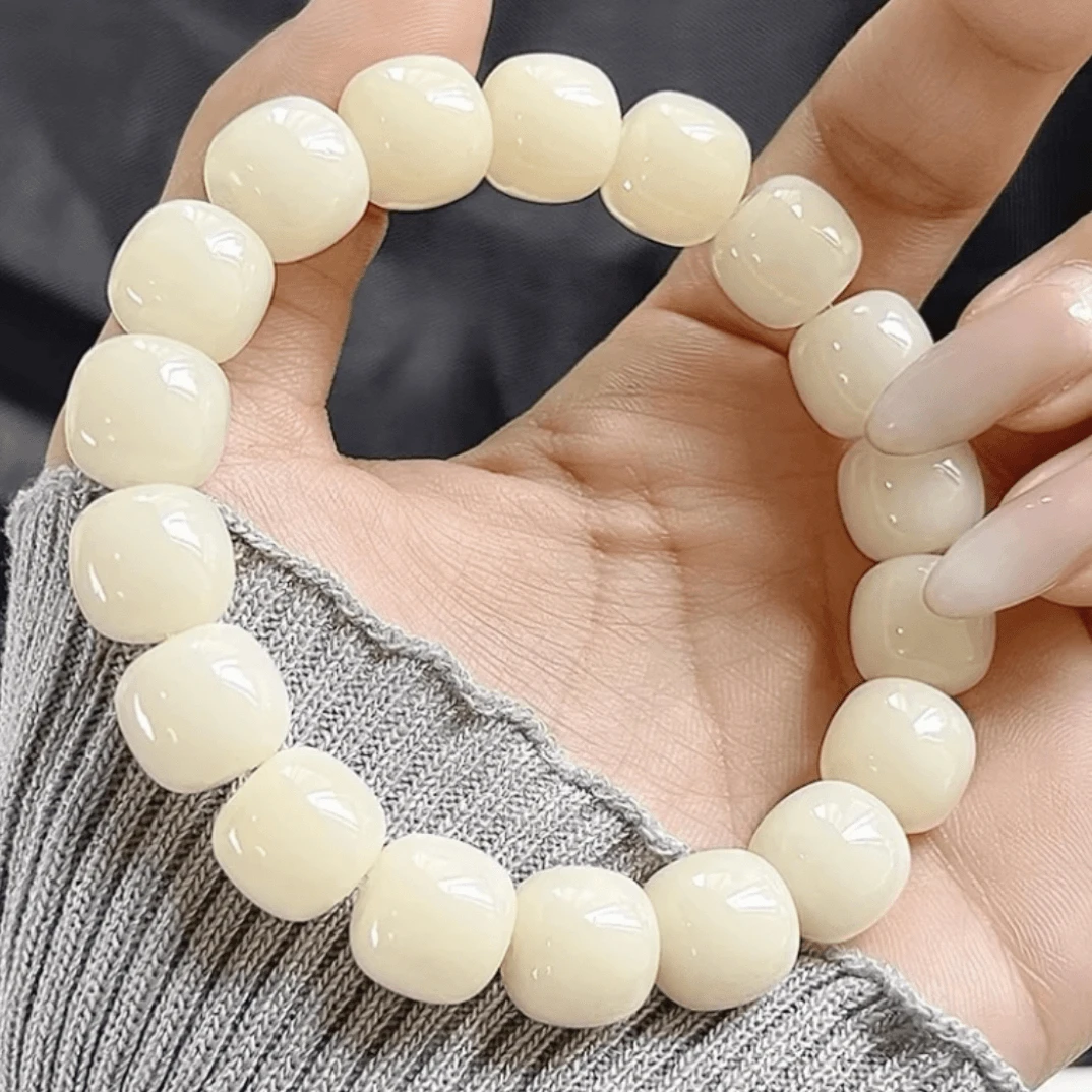 大白天然菩提根手串高密解压单圈文玩手持念珠绕指柔男女