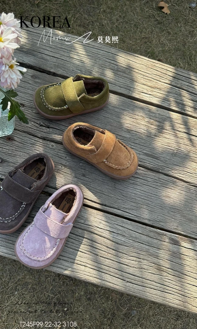 莫莫熙护足童鞋儿童秋冬加绒保暖软底乐福鞋宝宝韩版多色休闲鞋