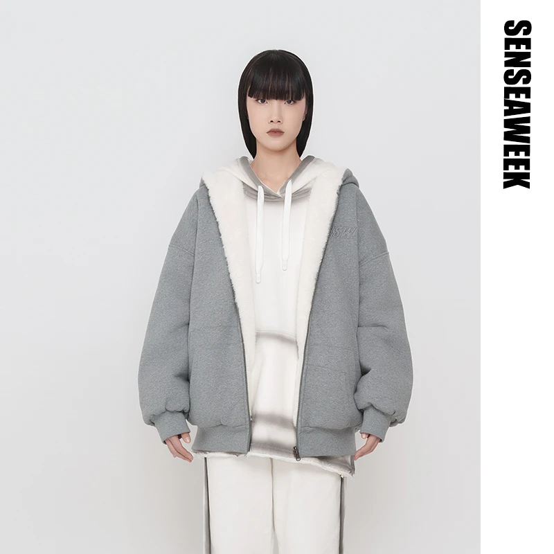 【刘耀文同款】SENSEAWEEK设计师品牌环保两面穿连帽拉链卫衣