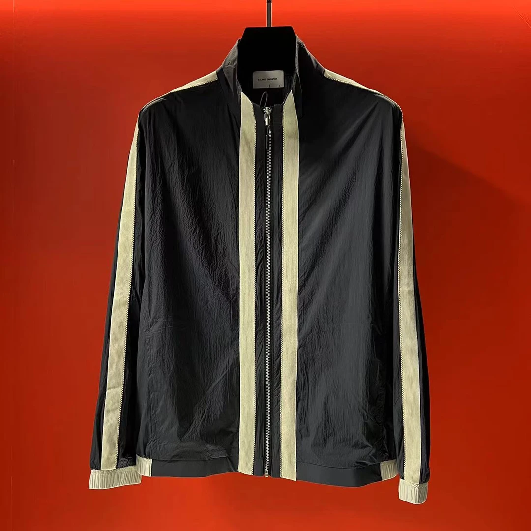 24款夏季男士立领防晒服长袖轻奢时尚拼色拼接高奢6008-1