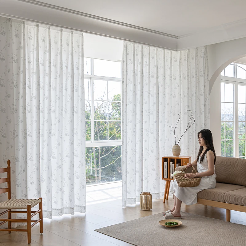 【竹叶纱帘】新中式国风窗帘客厅书房茶室窗纱透光窗帘卧室高级感