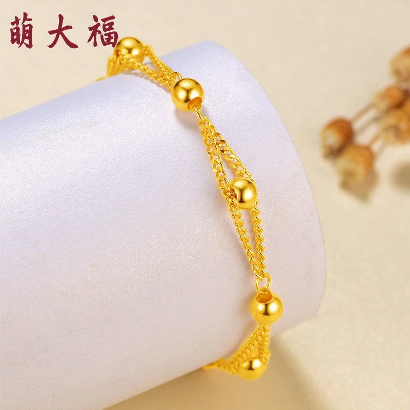 黄金手链足金999金手链女新款手镯金手镯金999脚链24k正品真金
