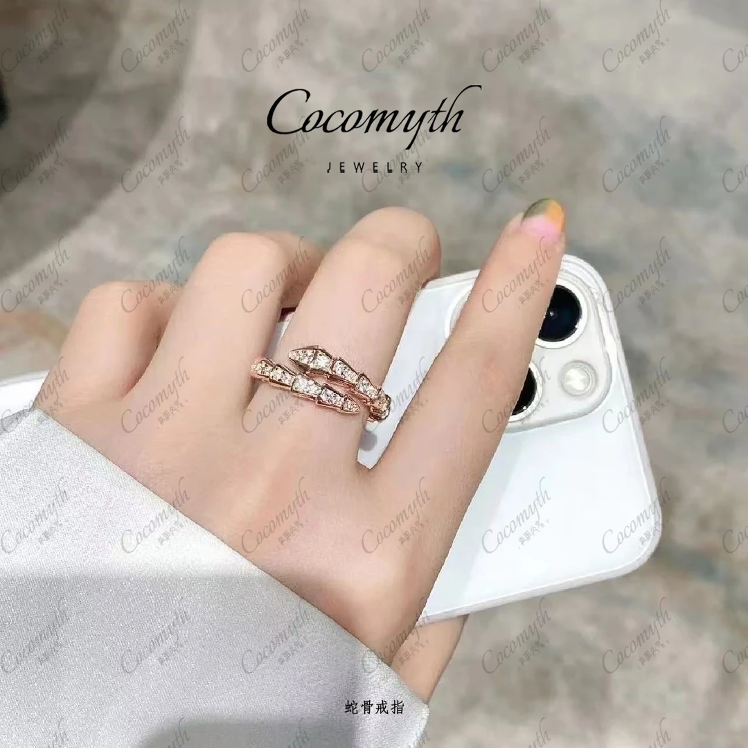 高档轻奢满Z蛇骨戒指ZM