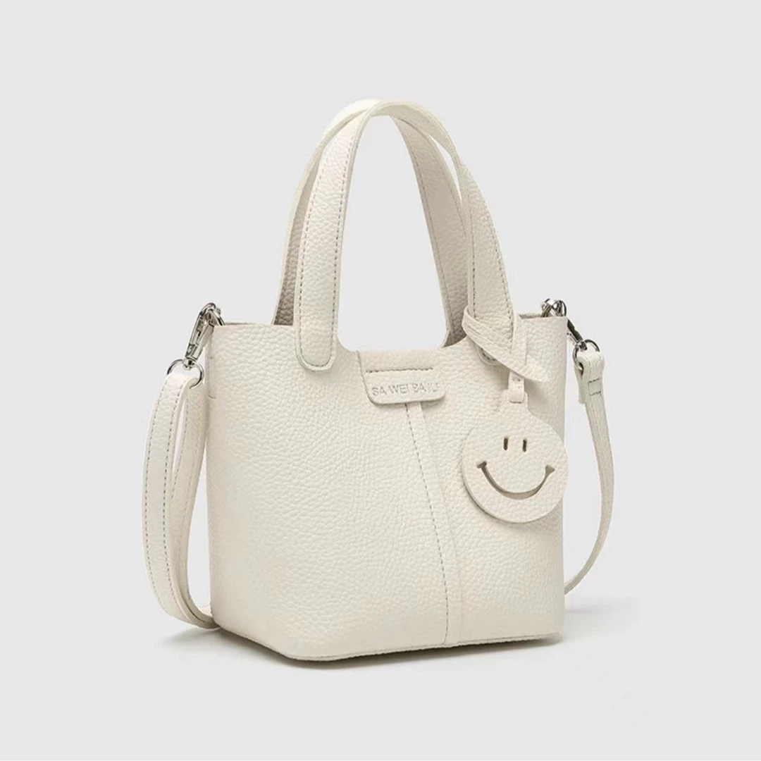 SAWEIBAILI子母菜篮子包女笑脸百搭简约单肩斜挎包yq