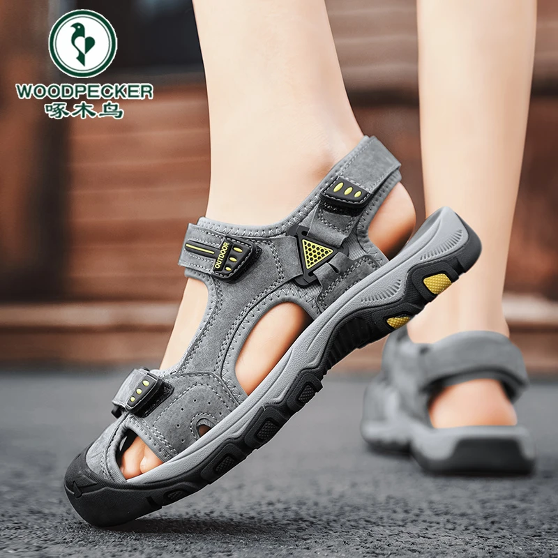 啄木鸟官方正品男士凉鞋2025新款夏季外穿包头沙滩鞋休闲开车凉鞋