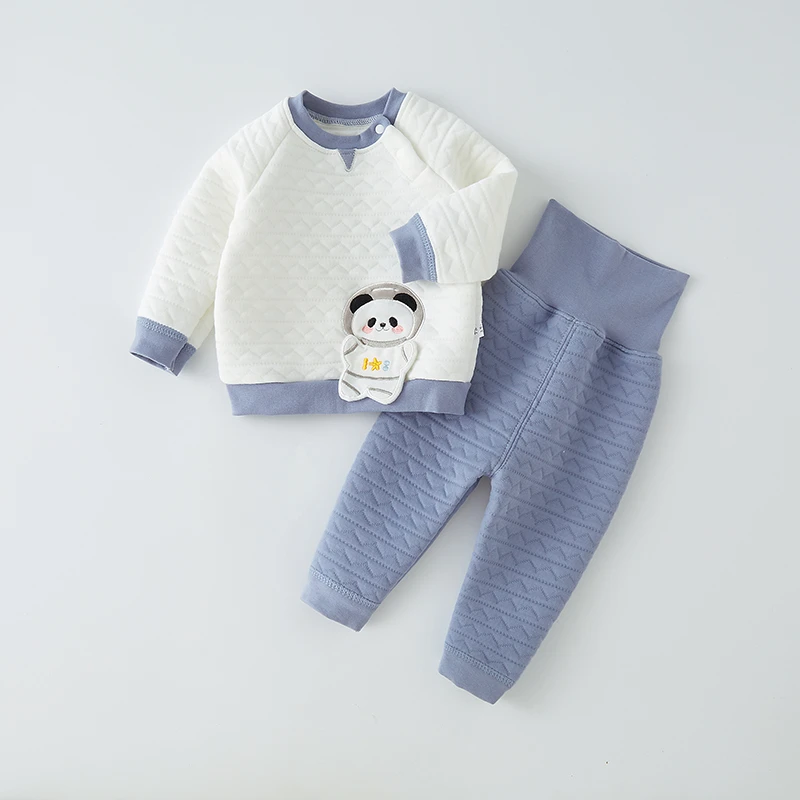 春秋儿童保暖内衣套装纯棉加厚宝宝高腰护肚婴儿秋衣裤新生儿秋冬