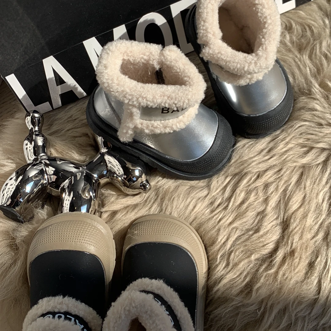 XYBB冬季儿童软底雪地靴防水防滑保暖网红大棉鞋加厚保暖棉鞋