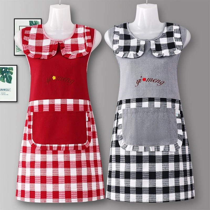 夏季围裙厨房轻薄透气摆摊年轻坎肩式居家务做饭工作上班工厂防污