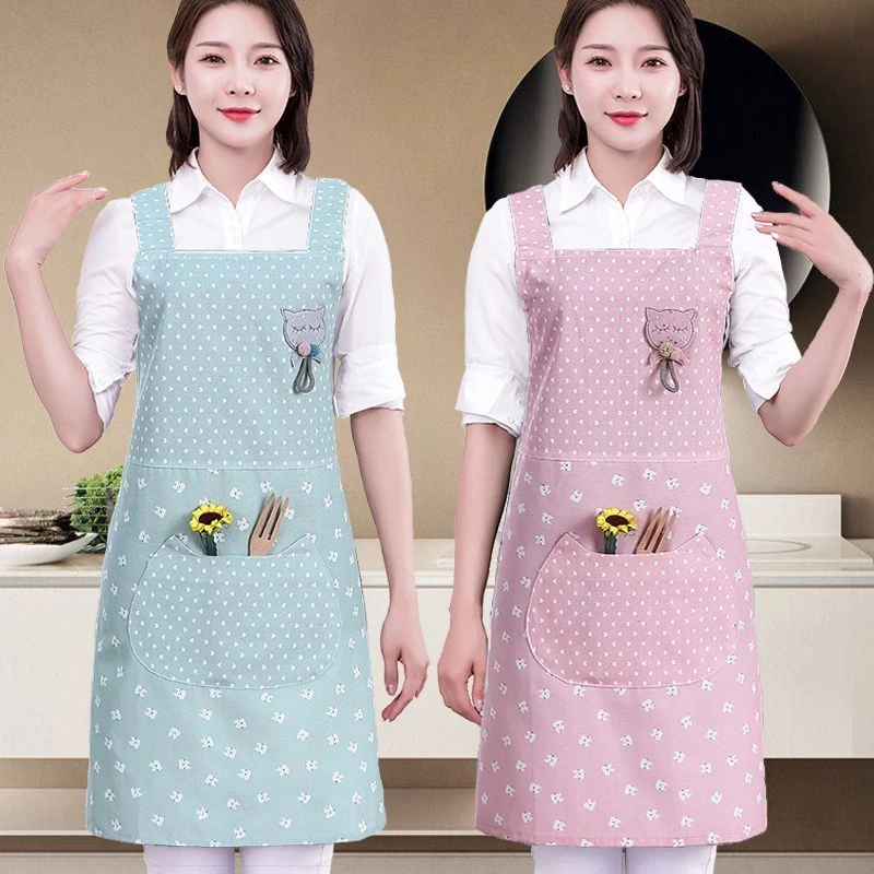 2023新款围裙女厨房家用防水防油薄款小个子韩版耐脏网红美甲围腰
