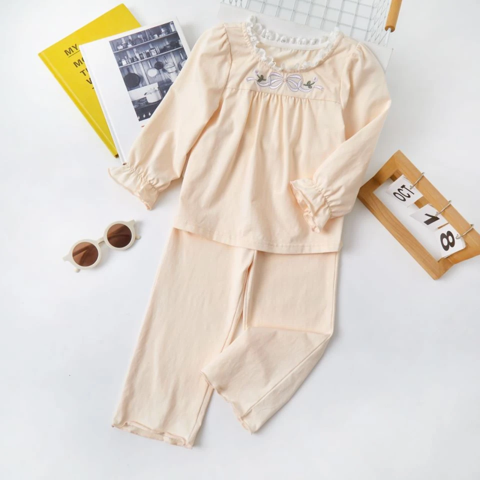 SP0166长公主新款蝴蝶结女宝家居服