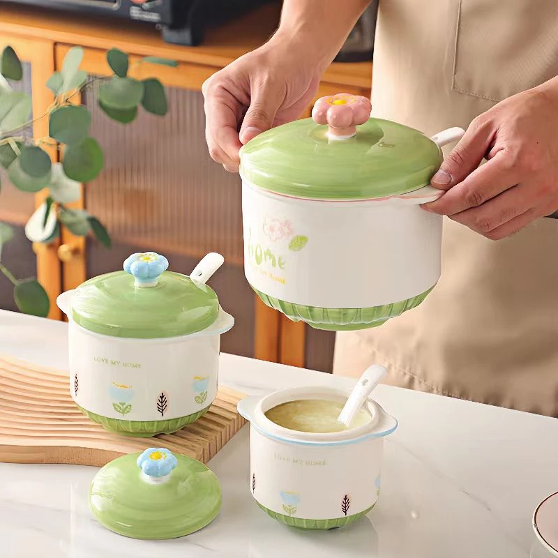 耐高温猪油罐陶瓷大小号带盖带勺油辣子盐罐家用调味罐糖罐佐料盒