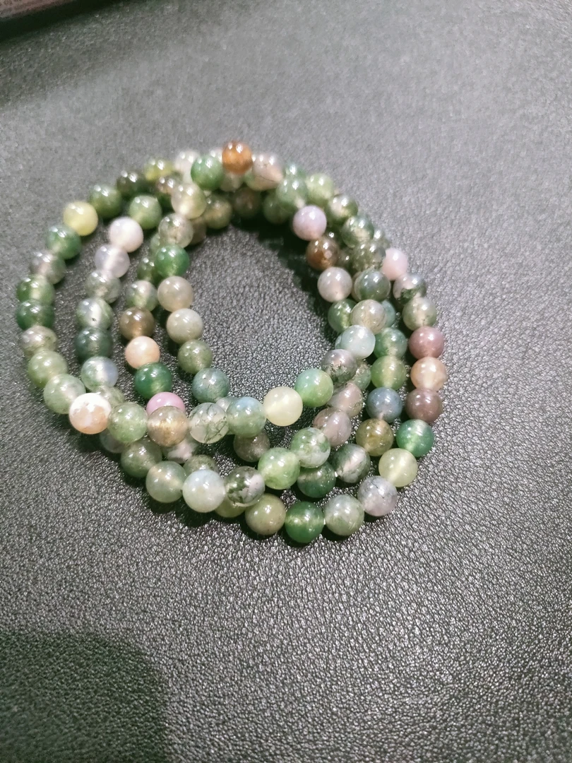 天然七彩水草玛瑙手链