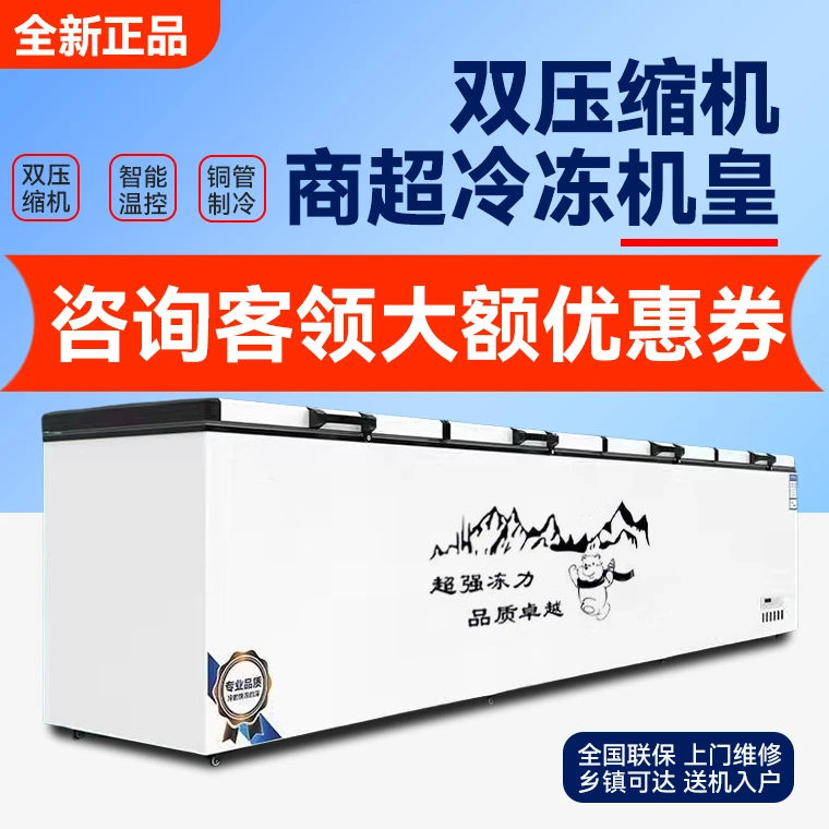 铜管冷冻冰柜商用大容量速冻冷柜两用单温大型冷藏冰箱冷柜节能