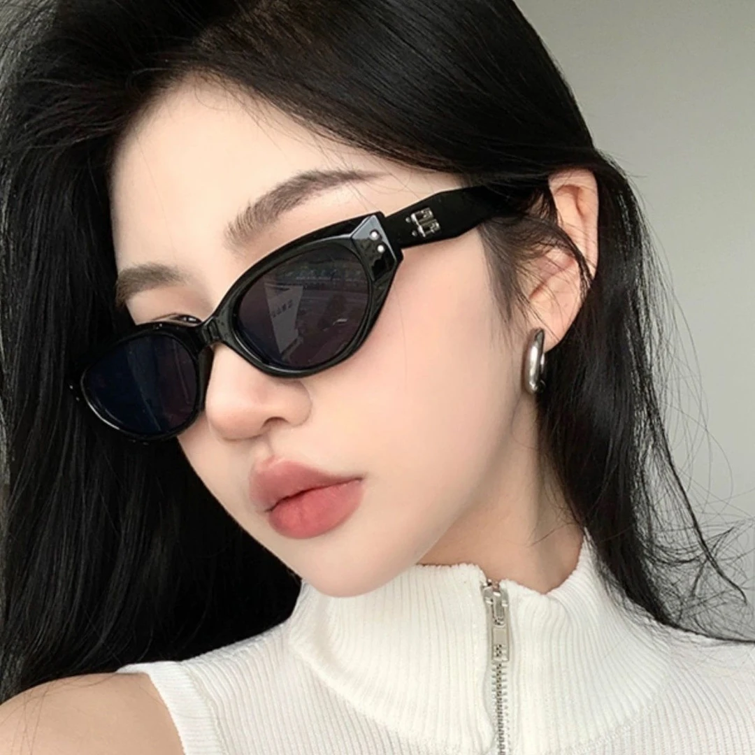欧美猫眼防晒墨镜roco明星网红辣妹猫眼复古高级感太阳眼镜女