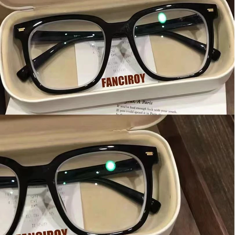 早八素颜神器！温柔肖总复古方框可配度数素颜平光近视眼镜框架女