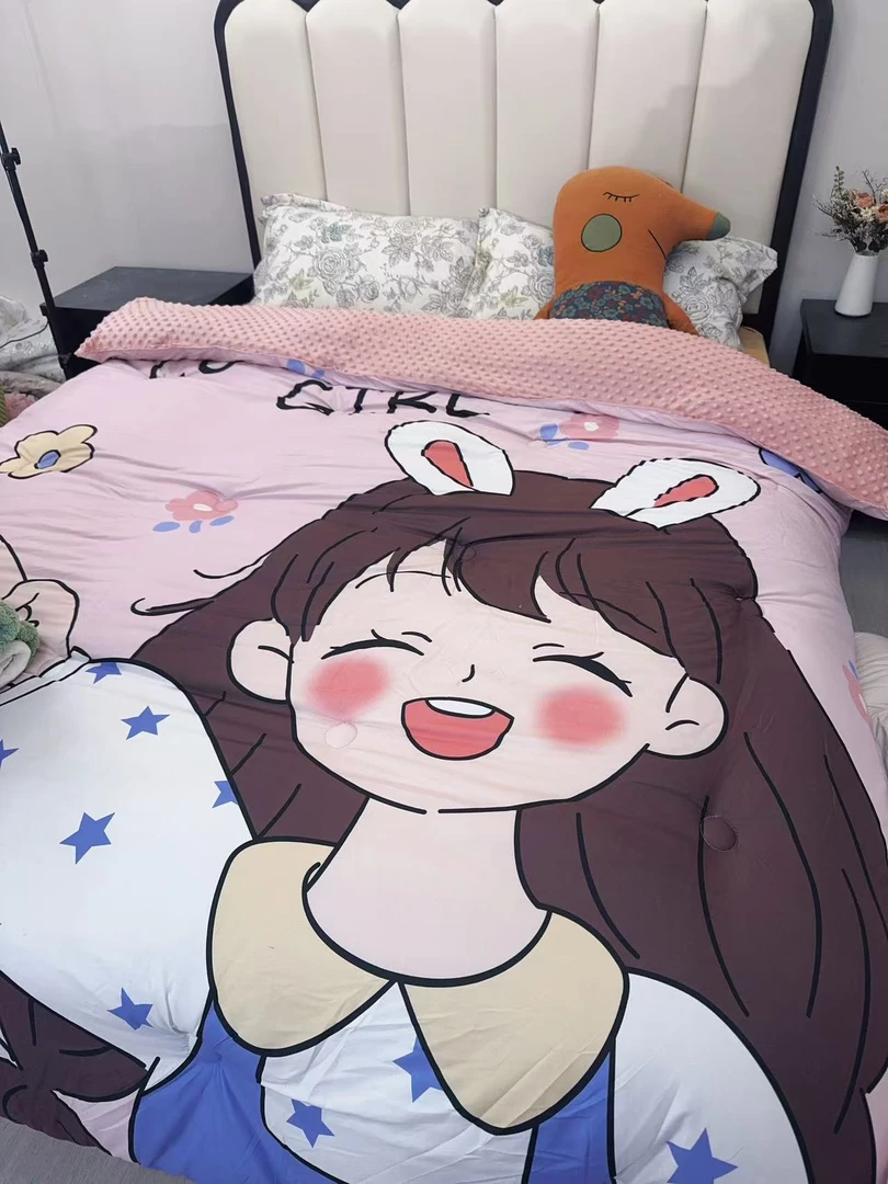 200*230保暖舒适亲肤透气豆豆绒冬被（大版女孩）