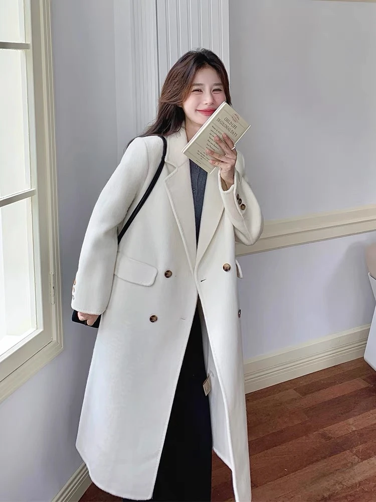 853秋冬新款高级感双面羊毛呢大衣中长款气质显瘦外套