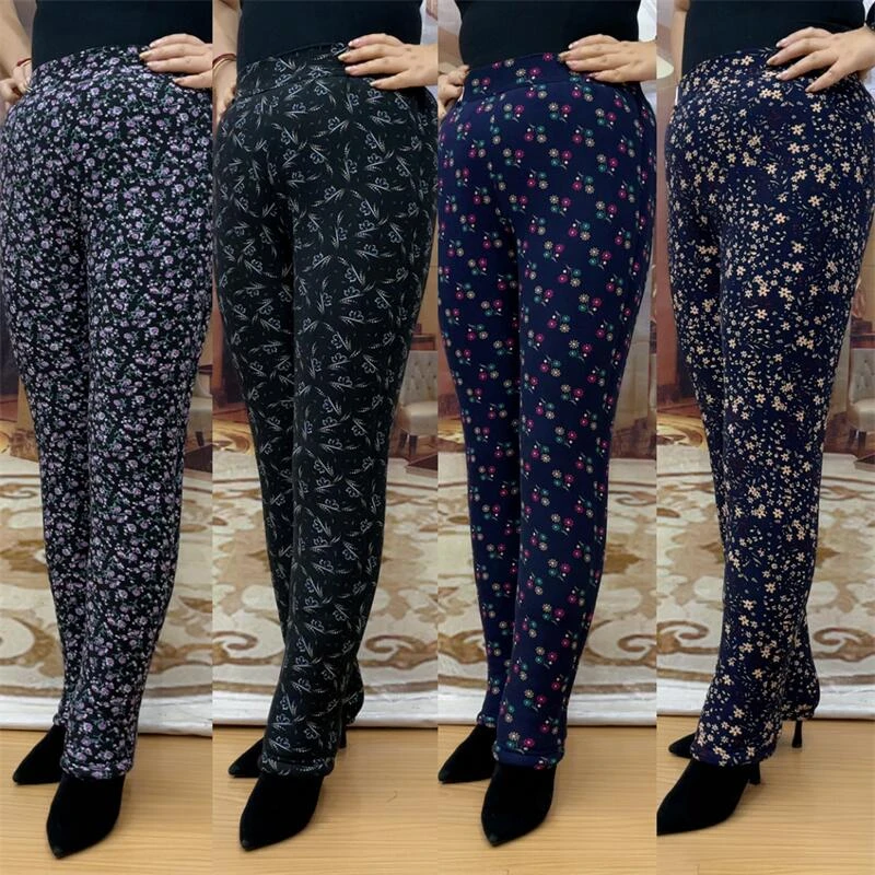 24冬季新款羊状元中老年羊毛棉裤女加绒加厚高腰弹力宽松保暖棉裤