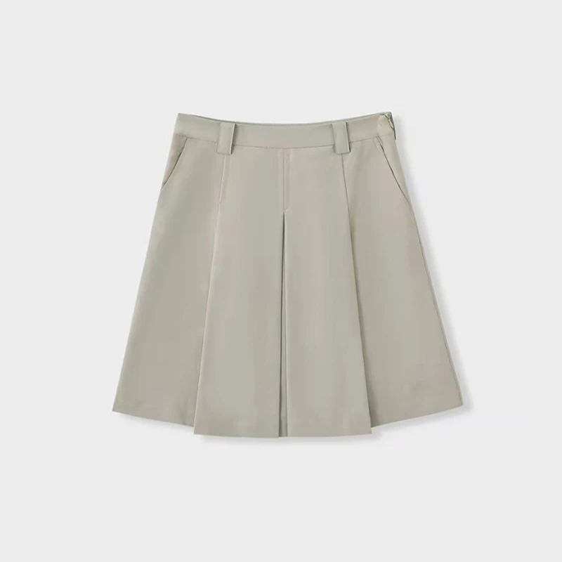 轻奢高定徽标褶皱A字半身裙-24302