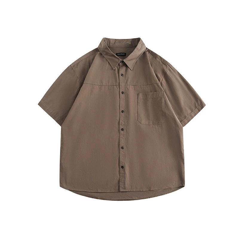 （尺码偏大建议拍小一码）LP-7A5GE工装短袖衬衫男立体廓形口袋衬衣