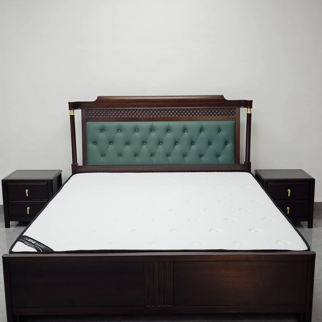 【拉扣软包富贵床】新中式进口乌金木实木床双人主卧大床家用婚床