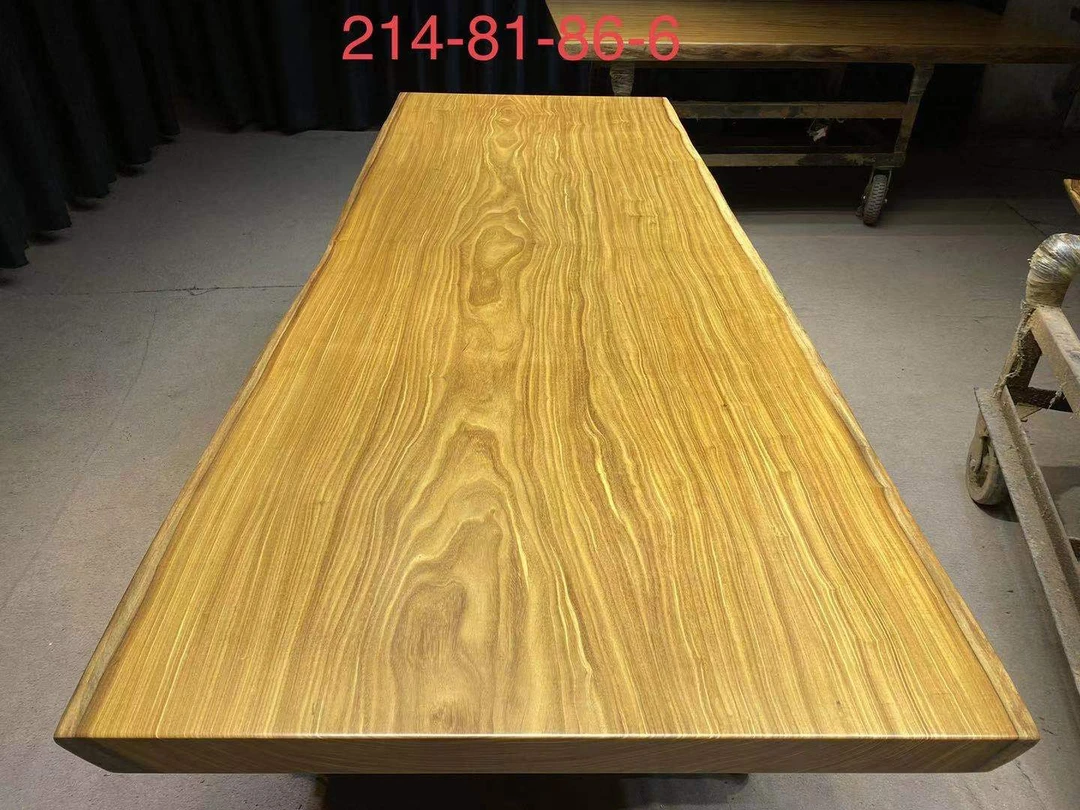 柚木大板桌尺寸：214-81/86-6
