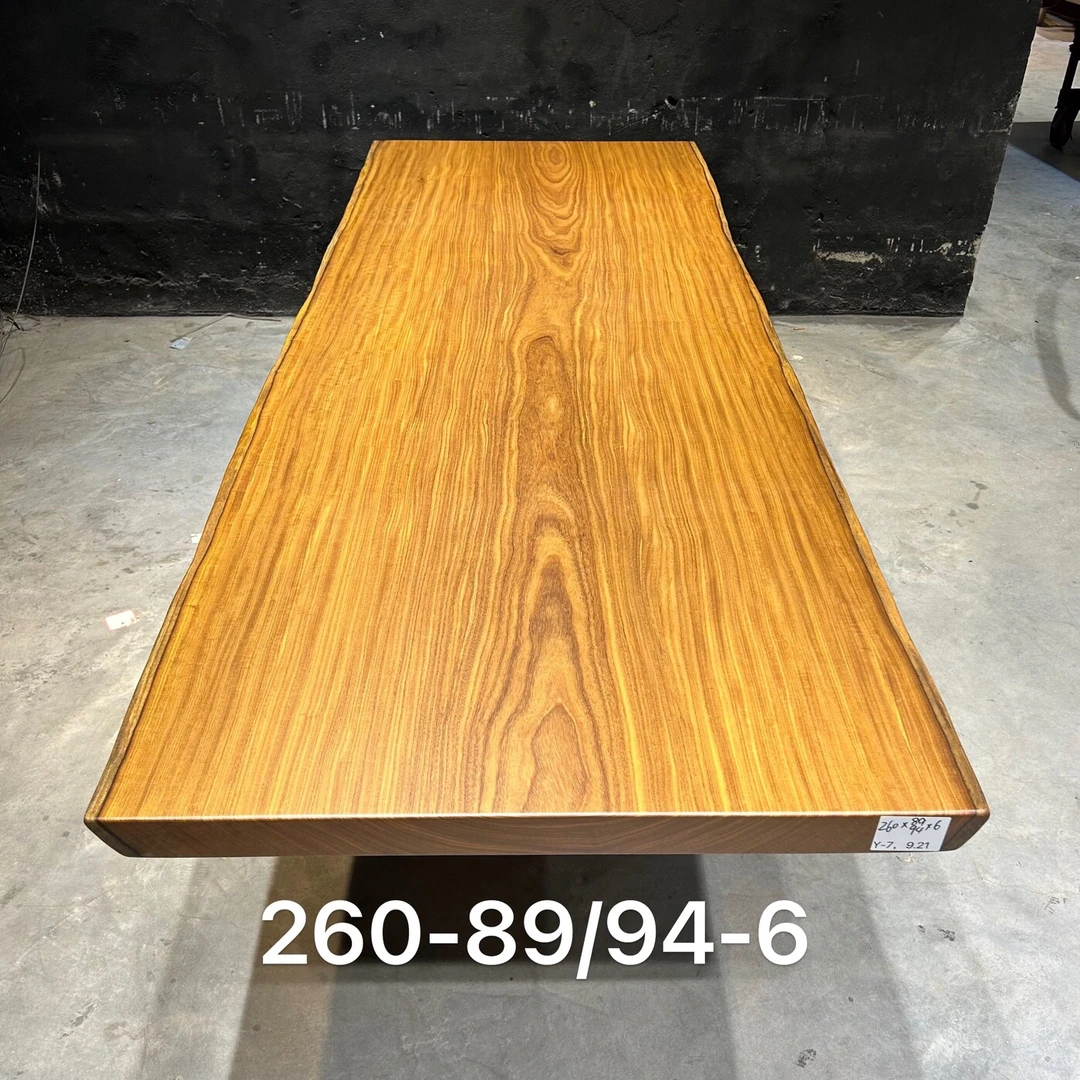 非洲柚木大板全好无裂无补无修色尺寸：260-89/94-6