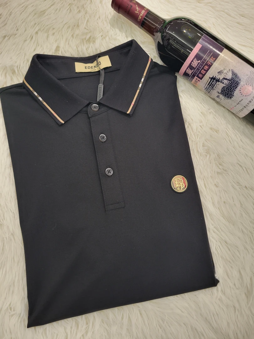 男士夏季商务休闲polo半袖黑色