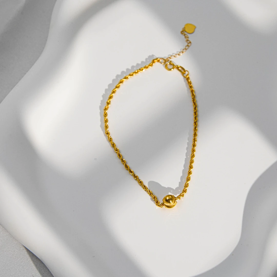 【桃之梦珠宝】18K金猫眼转运珠手链-TKJ2300319