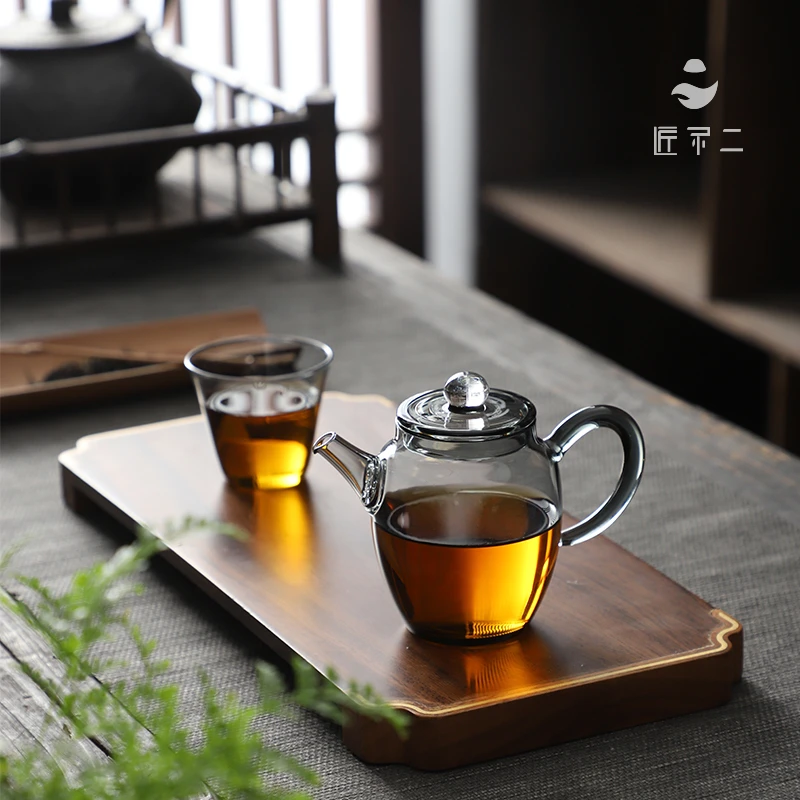 匠不二日式玻璃泡茶壶单壶茶水分离加厚耐高温可加热茶具煮茶壶