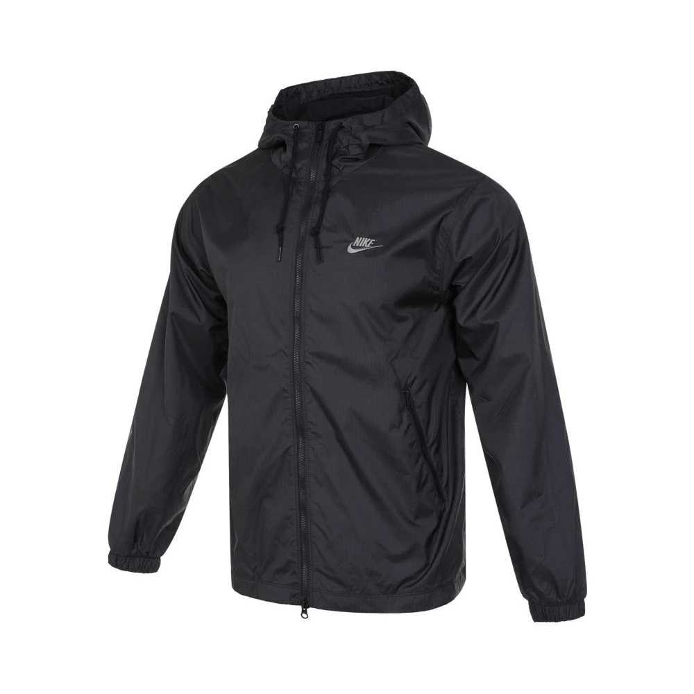 Nike/耐克字母Logo印花宽松长袖连帽夹克外套男款黑色FB7805-010
