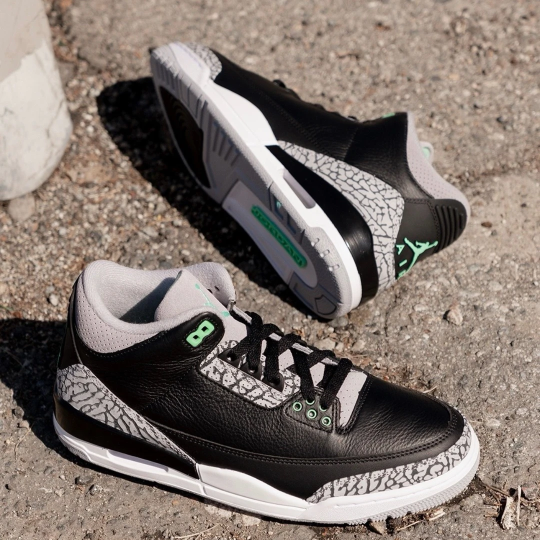 【北乔专属“GREENGLOW”】看球耐克男子AIRJORDAN3乔丹鞋CT8532-031