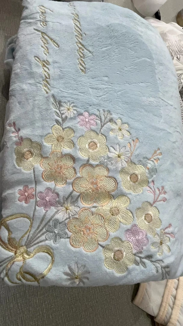 【高货清仓】纯色牛奶绒绣花四件套-花语系列