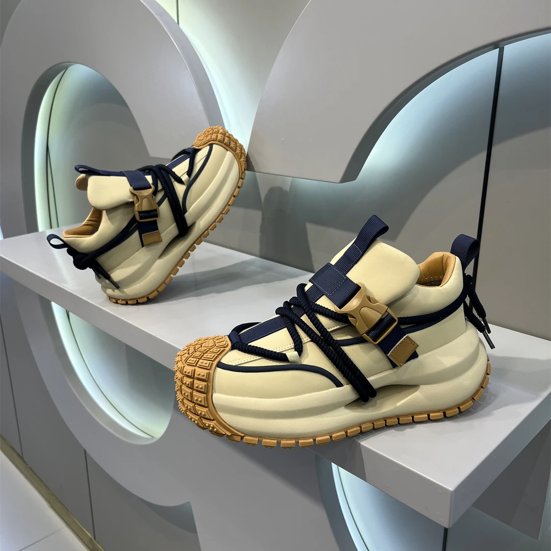 秋冬加绒保暖厚底老爹鞋时尚百搭增高舒适软底防滑潮鞋男士休闲鞋