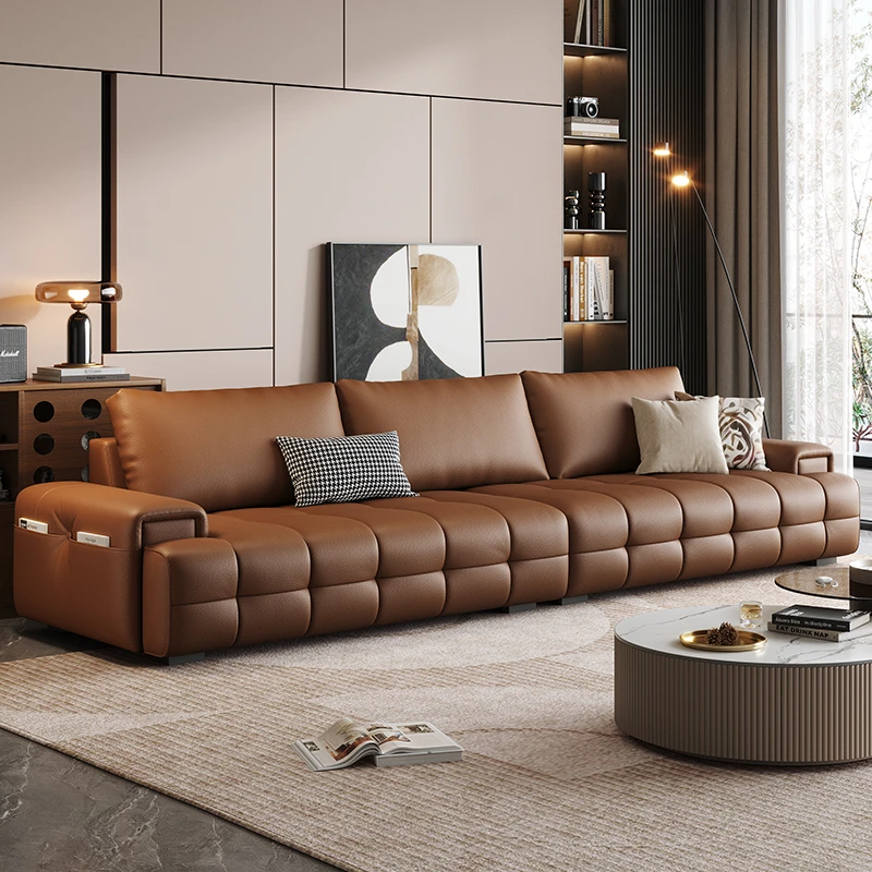 【艾妮贝尔】轮船接触面真皮沙发2024新款劳伦斯意式极简牛皮沙发