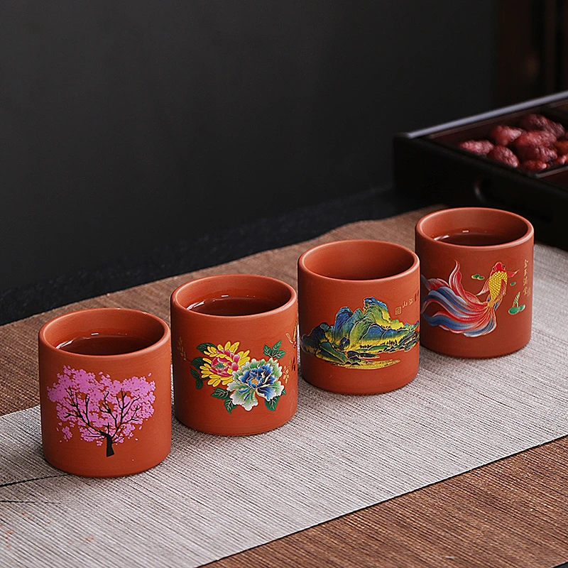 紫砂变色茶杯主人杯陶瓷情侣对杯功夫茶具龙凤呈祥品茗杯茶盏收藏